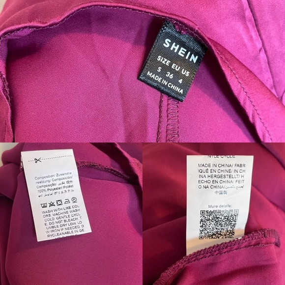 SHEIN Purple V-Neck Cuffed Short Sleeve Women’s Blouse Small - Picture 4 of 8